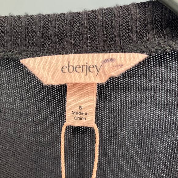 NWT EBERJEY Cozy Time Crew Neck Pullover Black Small - Picture 4 of 6